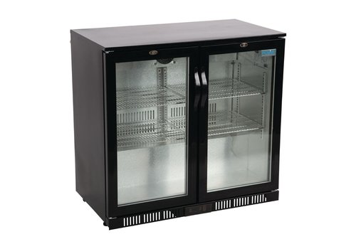  Polar Bar réfrigéré à 2 portes avec portes battantes | noir | 198L | 85(h)x90x52 cm 