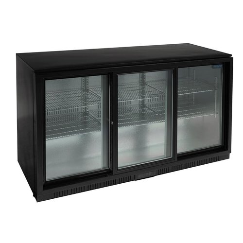  HorecaTraders Bar cooling low model | three sliding doors | 320L | 85(h)x135x52cm 