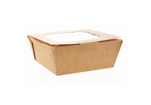  HorecaTraders Recyclable cardboard boxes with window | 1070ml | (270 pieces) 