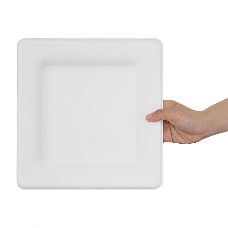 Compostable bagasse plates | Square | 50 pieces