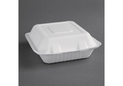  HorecaTraders Composteerbare bagasse voedseldozen | 200 stuks 