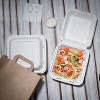 Kompostierbare Bagasse-Lebensmittelboxen | 200 Stück