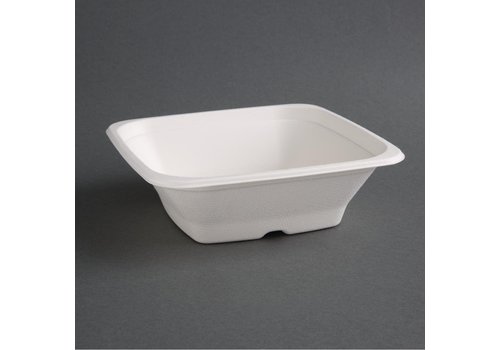  HorecaTraders Compostable Bagasse Bowls | Square | 50 pieces 