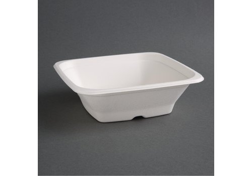  HorecaTraders Kompostierbare Bagasse-Schüsseln | Quadrat | 50 Stück 