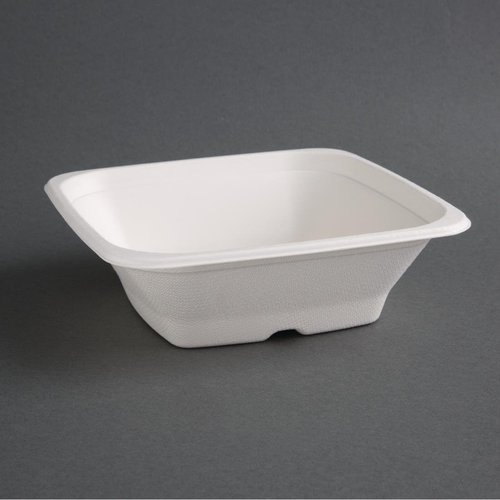  HorecaTraders Kompostierbare Bagasse-Schüsseln | Quadrat | 50 Stück 