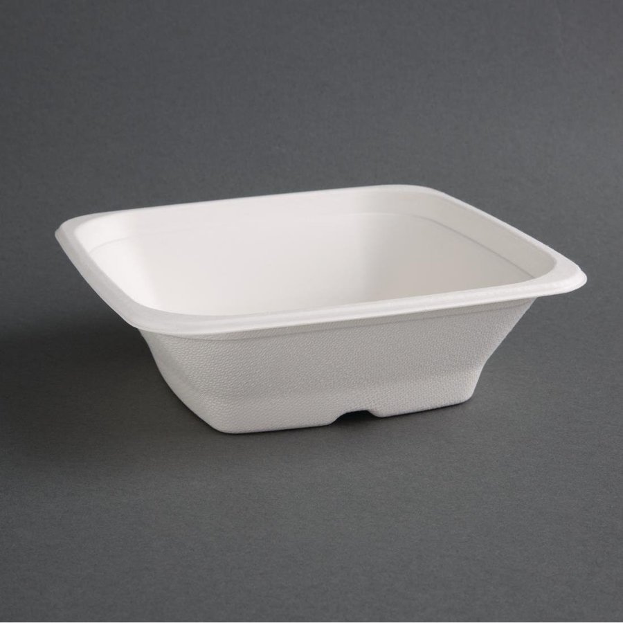 Bols en bagasse compostables | Carré | 50 pièces