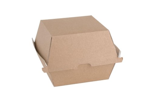  HorecaTraders Compostable hamburger boxes kraft | Square 