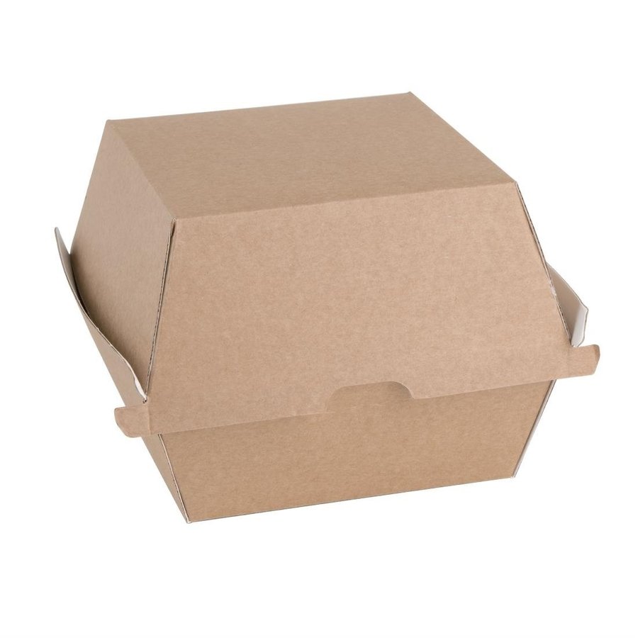 Boîtes à hamburger compostables en kraft | Carré