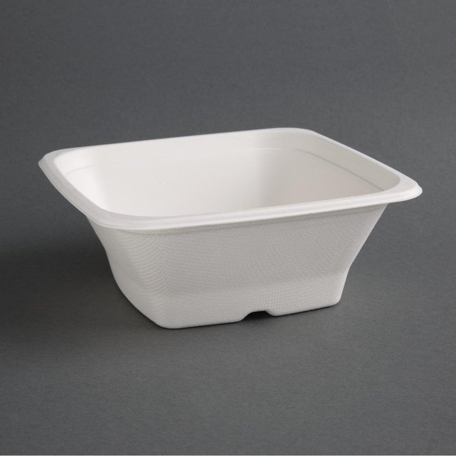 Bols en bagasse compostables | Carré | 50 pièces