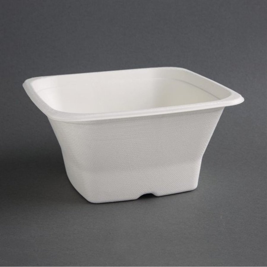 Bols en bagasse compostables | Carré | 50 pièces