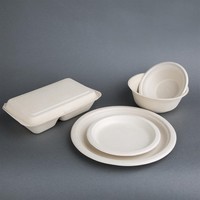 Bols en bagasse compostables | Carré | 50 pièces