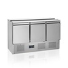 HorecaTraders Saladette counter GN 1/1 | stainless steel | 2 to 10 °C | fan cooling | 136.5x70x88(h) cm