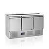 Comptoir à saladettes GN 1/1 | acier inoxydable | 2 à 10 °C | refroidissement par ventilateur | 136,5x70x88(h) cm