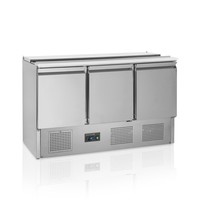 Comptoir à saladettes GN 1/1 | acier inoxydable | 2 à 10 °C | refroidissement par ventilateur | 136,5x70x88(h) cm