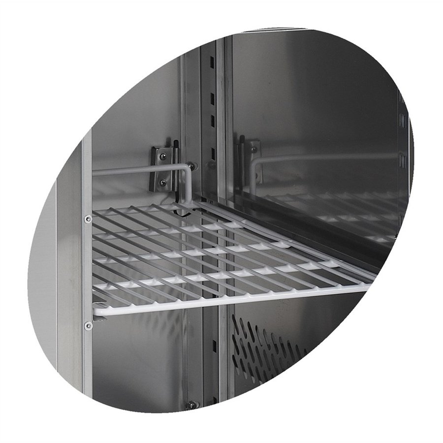 Comptoir à saladettes GN 1/1 | acier inoxydable | 2 à 10 °C | refroidissement par ventilateur | 136,5x70x88(h) cm
