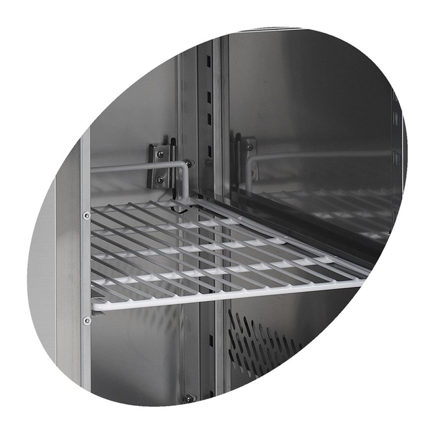 Saladette counter GN 1/1 | stainless steel | 2 to 10 °C | fan cooling | 136.5x70x88(h) cm