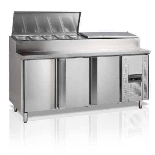  HorecaTraders Counter for sandwich preparation GN1/1 | Stainless steel | 2 to 10 °C | 179.5x71.5x108(h) cm 