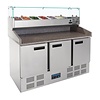 Polar Comptoir de préparation de pizzas/sandwichs réfrigéré | 368L | 144,5(h)x140x70cm