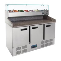 Refrigerated pizza/sandwich preparation counter | 368L| 144.5(h)x140x70cm