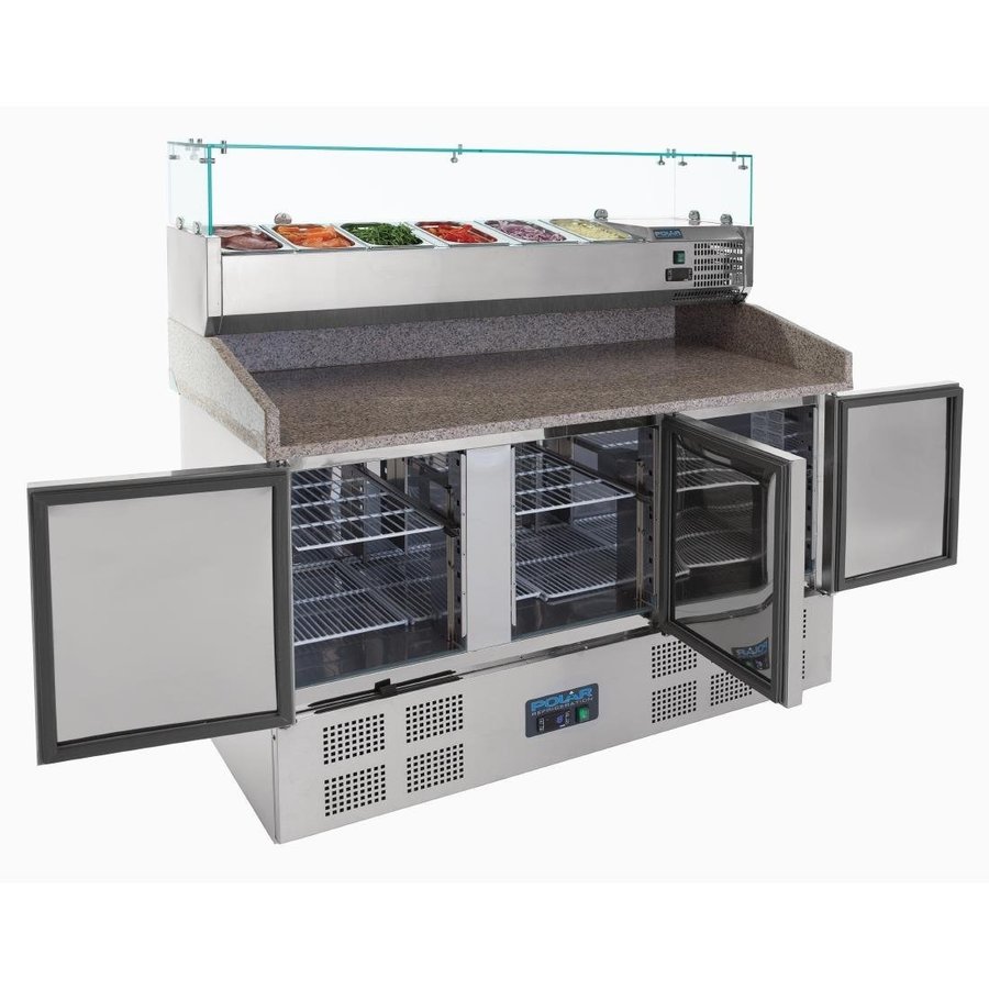 Refrigerated pizza/sandwich preparation counter | 368L| 144.5(h)x140x70cm