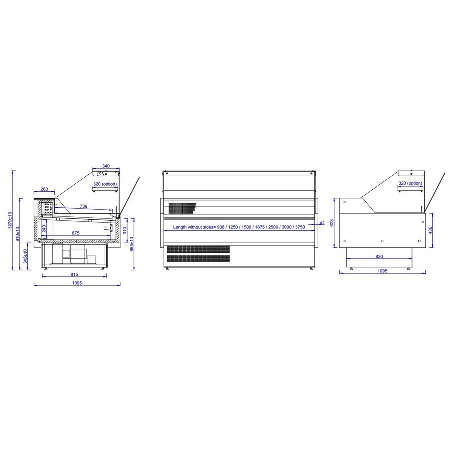 Refrigerated counter Black | Morris 2.5 | 249x106x (h) 131 cm