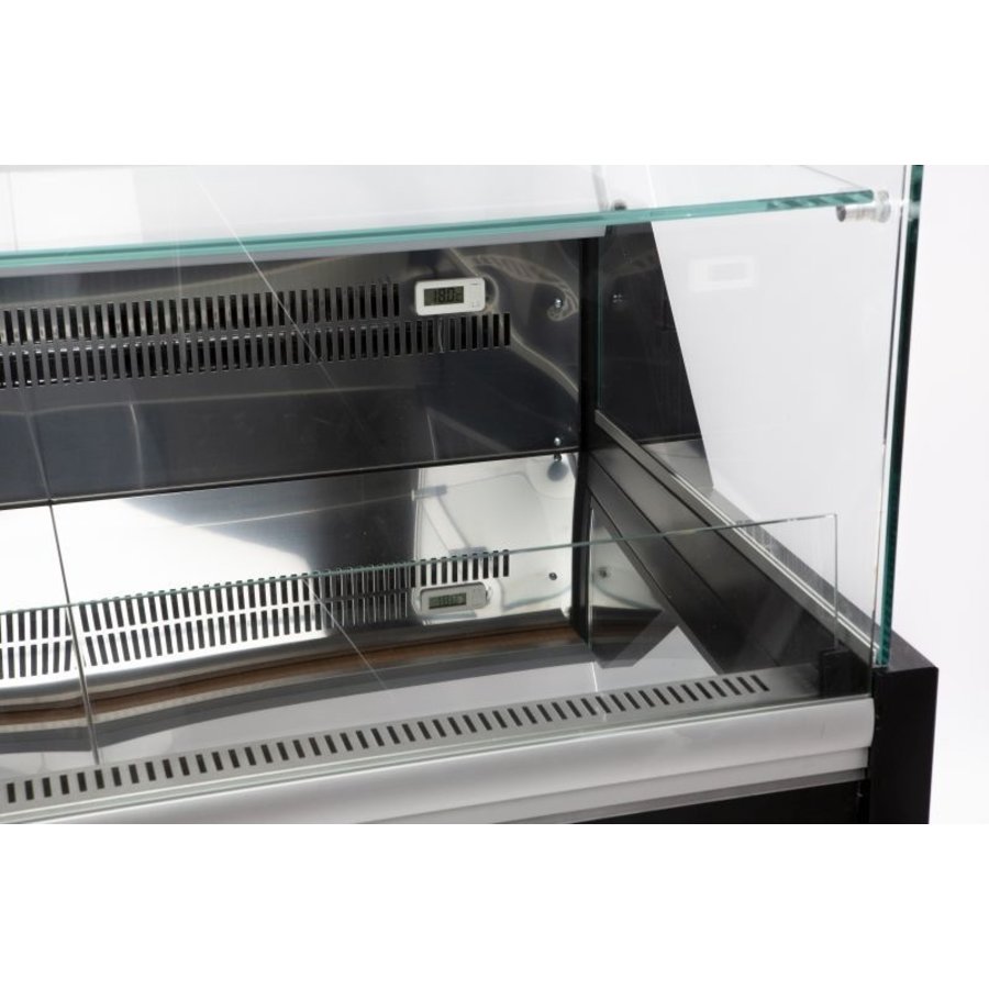 Vitrine réfrigérée noire | Morris 2.5 | 249x106x(h)131 cm