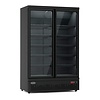 HorecaTraders freezer 2 glass doors | black | -18/-22°C | 200(h)x71x125 cm