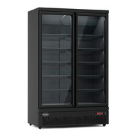 Gefrierschrank 2 Glastüren | schwarz | -18/-22°C | 200(h)x71x125 cm