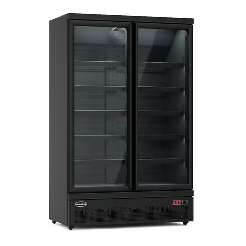  HorecaTraders freezer 2 glass doors | black | -18/-22°C | 200(h)x71x125 cm 