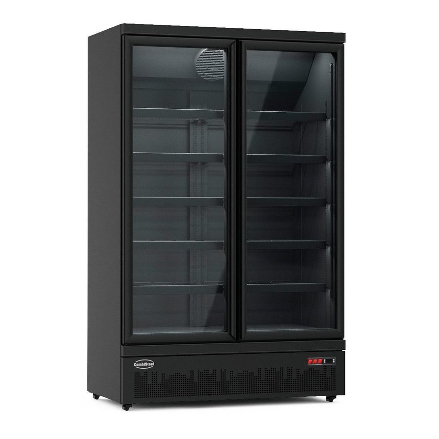 freezer 2 glass doors | black | -18/-22°C | 200(h)x71x125 cm