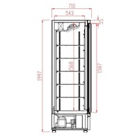 freezer 2 glass doors | black | -18/-22°C | 200(h)x71x125 cm