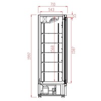 Gefrierschrank 2 Glastüren | schwarz | -18/-22°C | 200(h)x71x125 cm