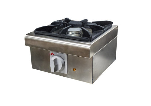  HorecaTraders Stainless steel gas stove | L-320xP-360xH-227mm | 1 Fire | 6 kW 
