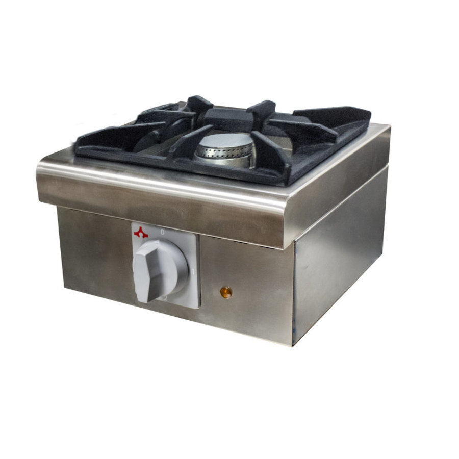 Edelstahl-Gasherd | L-320xT-360xH-227mm | 1 Feuer | 6 kW