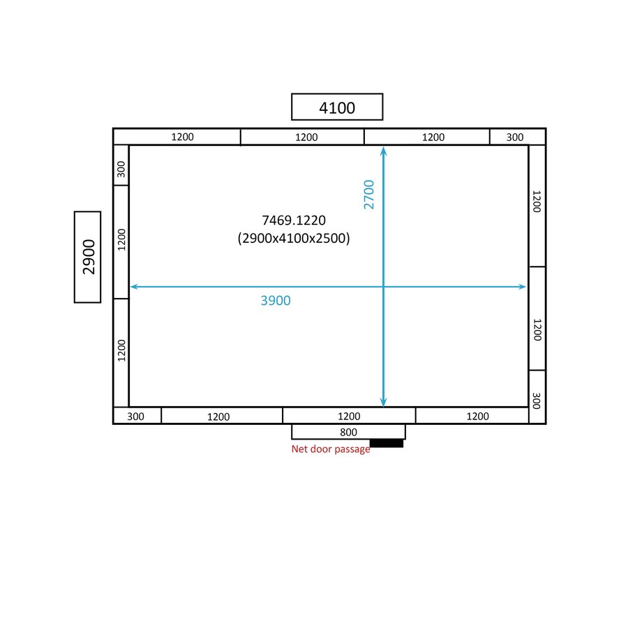 Cold room | +0/+10°C | 290 x 410 x 250 cm