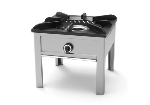  HorecaTraders Brûleur à gaz bas en acier inoxydable | 10 kW | 50(L)x50(P)x55(H)cm 