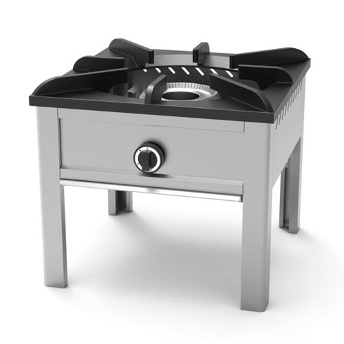  HorecaTraders Low gas burner stainless steel | 10 kW | 50(W)x50(D)x55(H)cm 