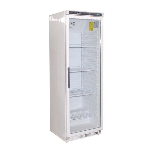  Polar Witte Flessenkoelkast met glazen deur 400 liter 185(h) x 60(b) x 60(d)cm 