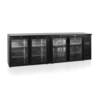 HorecaTraders Backbar koeler | zwart | klapdeuren | 2542 x 513 x 860 mm