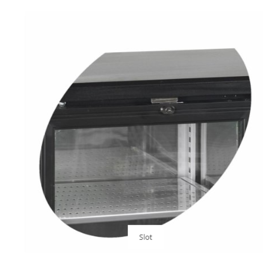Backbar cooler | black | hinged doors | 2542 x 513 x 860 mm