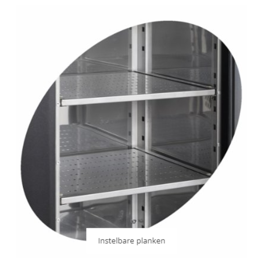 Backbar cooler | black | hinged doors | 2542 x 513 x 860 mm