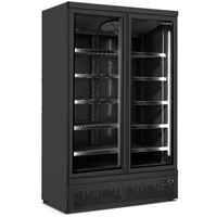 Freezer with 2 glass doors | Black | LED