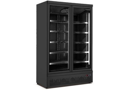  Saro Congélateur avec 2 portes vitrées | Noir | DIRIGÉ 