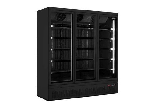  Saro Réfrigérateur avec 3 portes vitrées | noir 