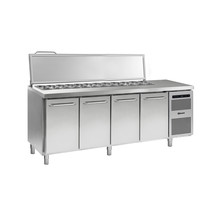 Établi de refroidissement | 668 litres | 4 portes | acier inoxydable