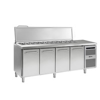 Refrigerated workbench | 668 liters | 4 doors | stainless steel