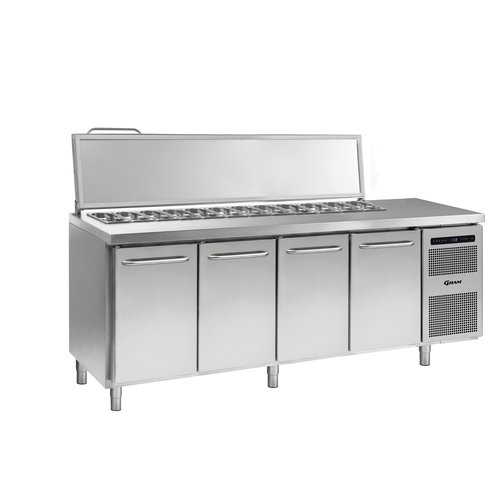  Gram Refrigerated workbench | 668 liters | 4 doors | stainless steel 