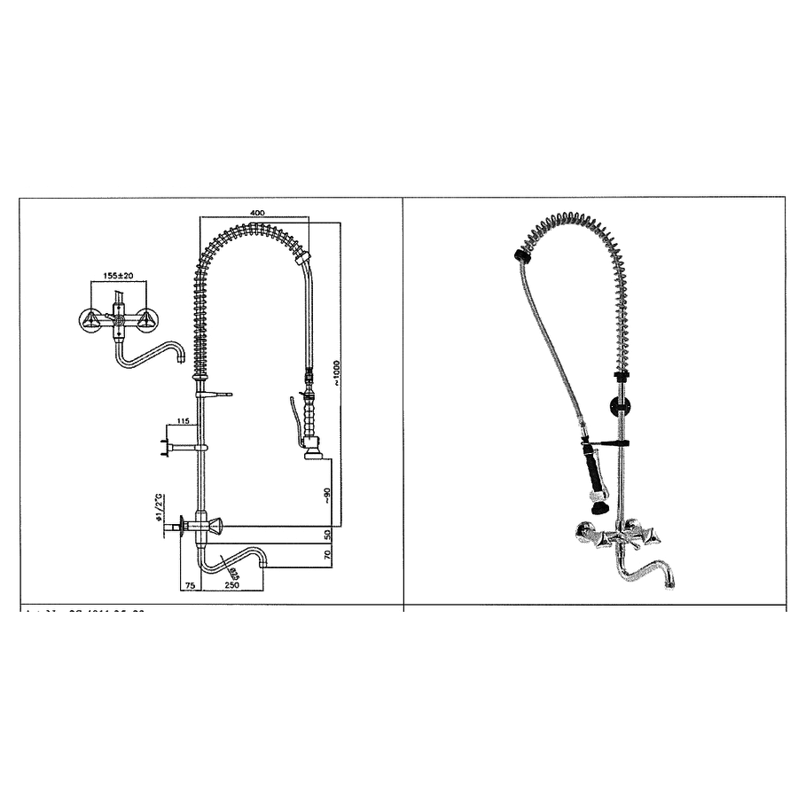 Flush tap Wall model with mixer tap