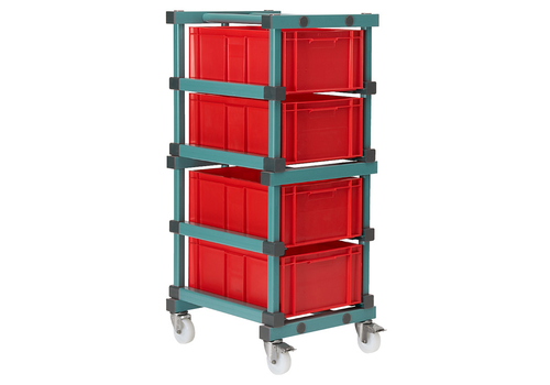  HorecaTraders Chariot REA FR | plastique de haute qualité | 4 étages | 66x54x132cm 