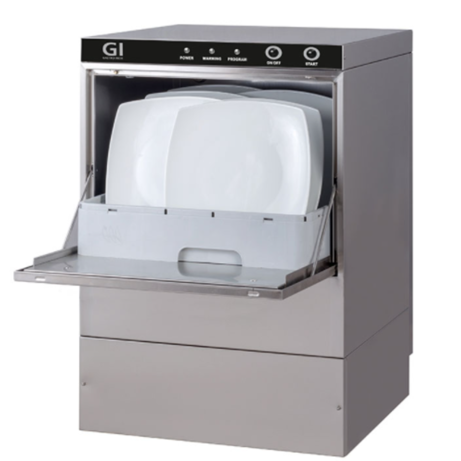 Elektronische vaatwasmachine met afvoerpomp, zeepdispenser en breaktank | 50x50cm | 230V/3,6kW